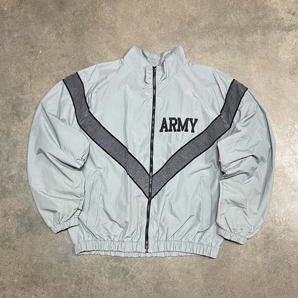 Vintage 90s Reflective Army Boxy Nylon Windbreaker Jacket - Picture 1 of 12